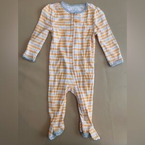 Cloud Island Orange and White Striped Footie